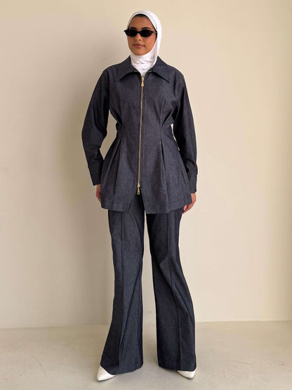 8210 Navy Jacket And Pants Set For Women