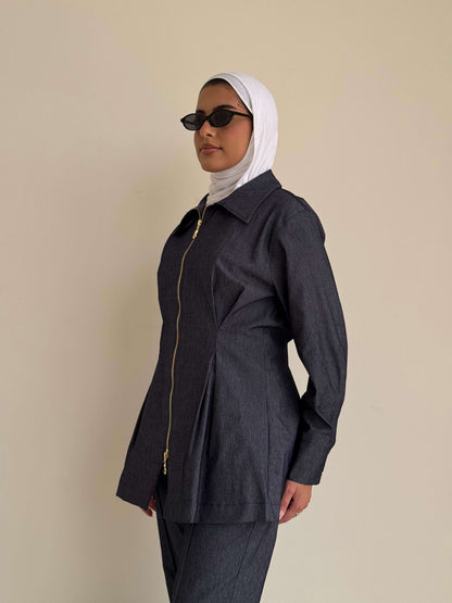 8210 Navy Jacket And Pants Set For Women