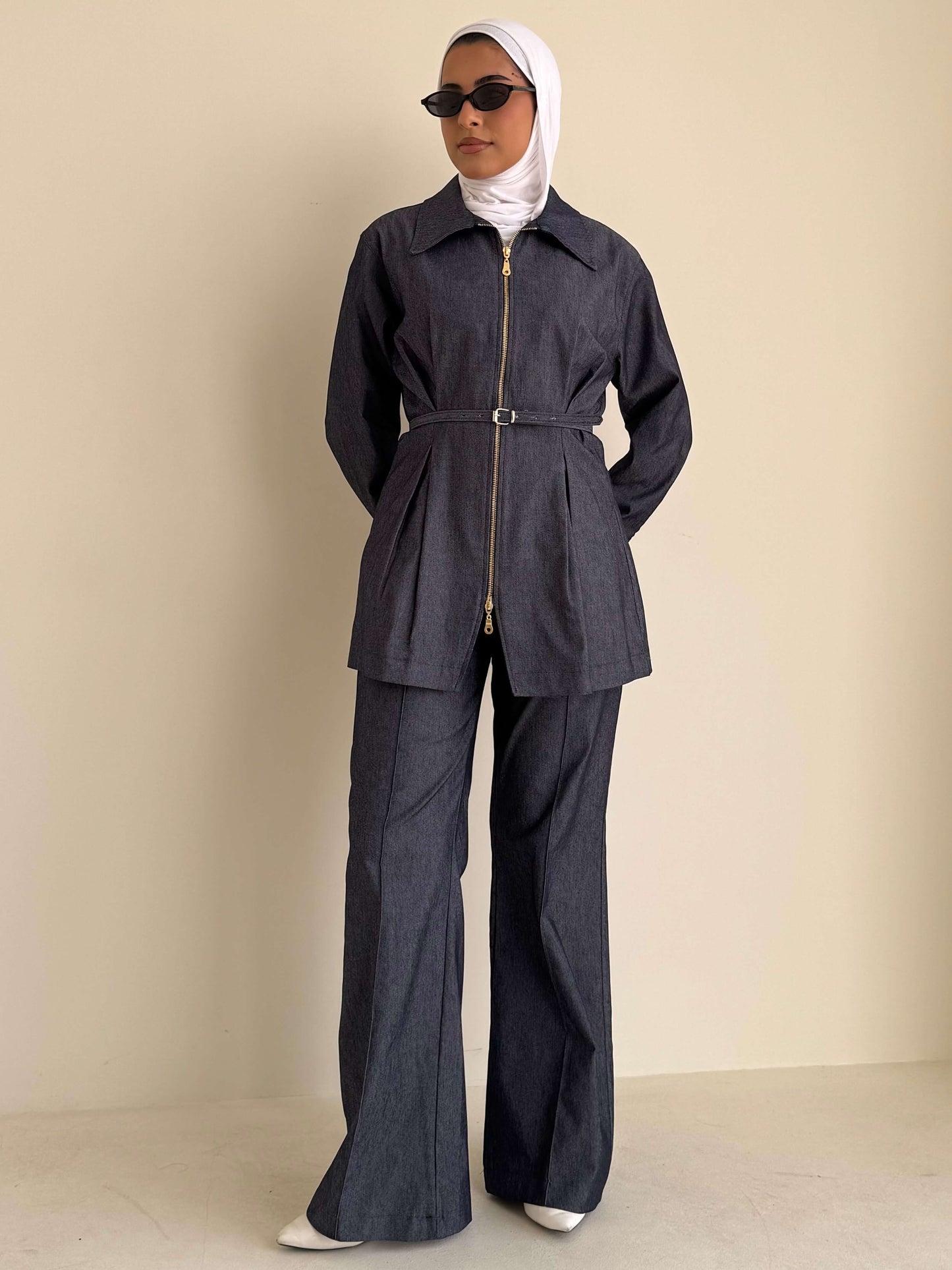 8210 Navy Jacket And Pants Set For Women
