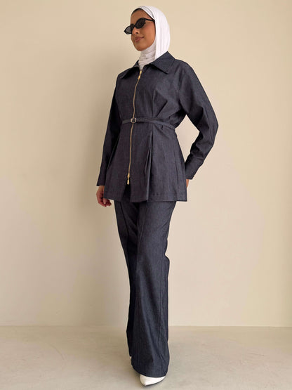 8210 Navy Jacket And Pants Set For Women