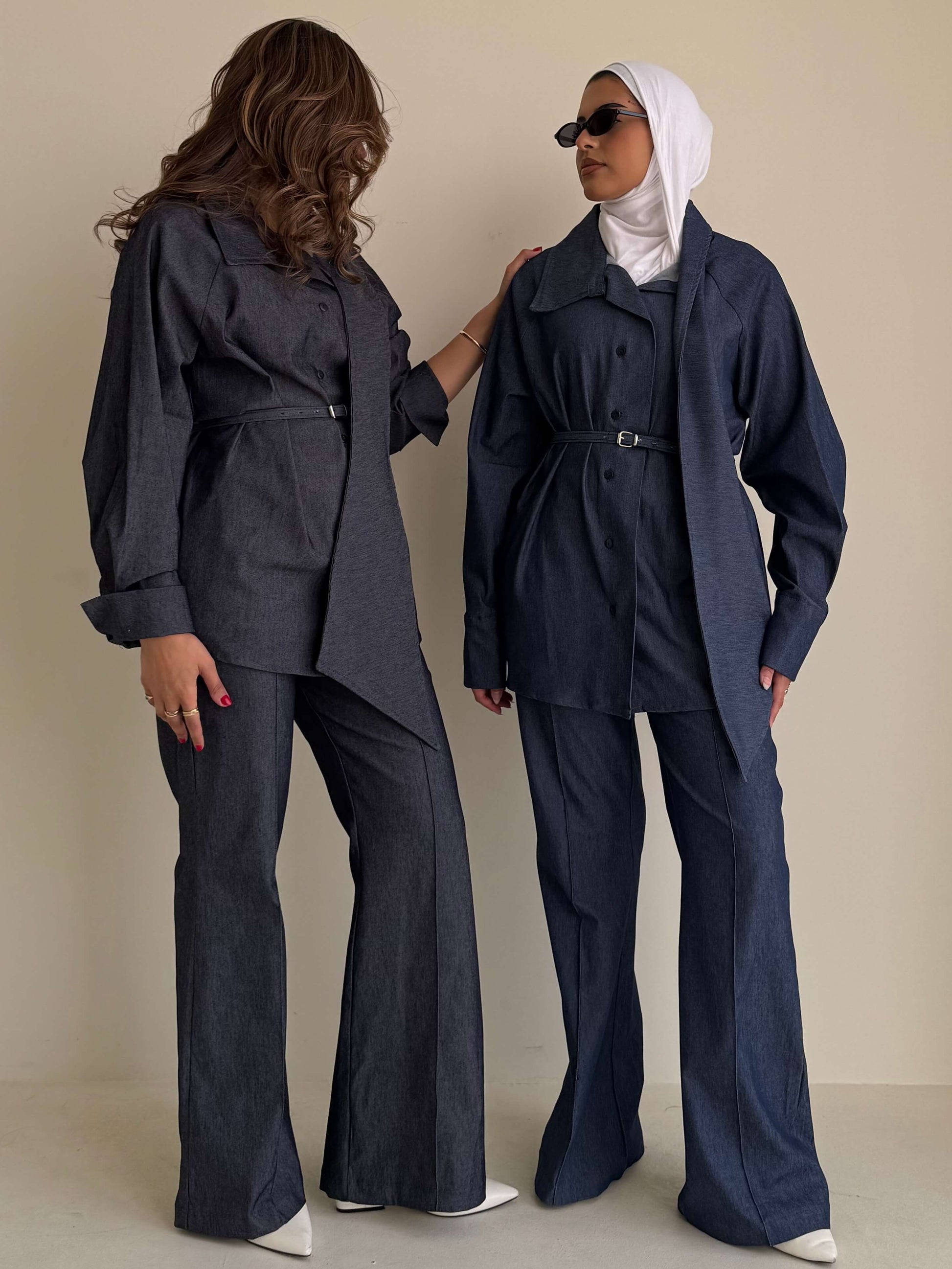 8211 Navy Shirt And Pants Set For Women