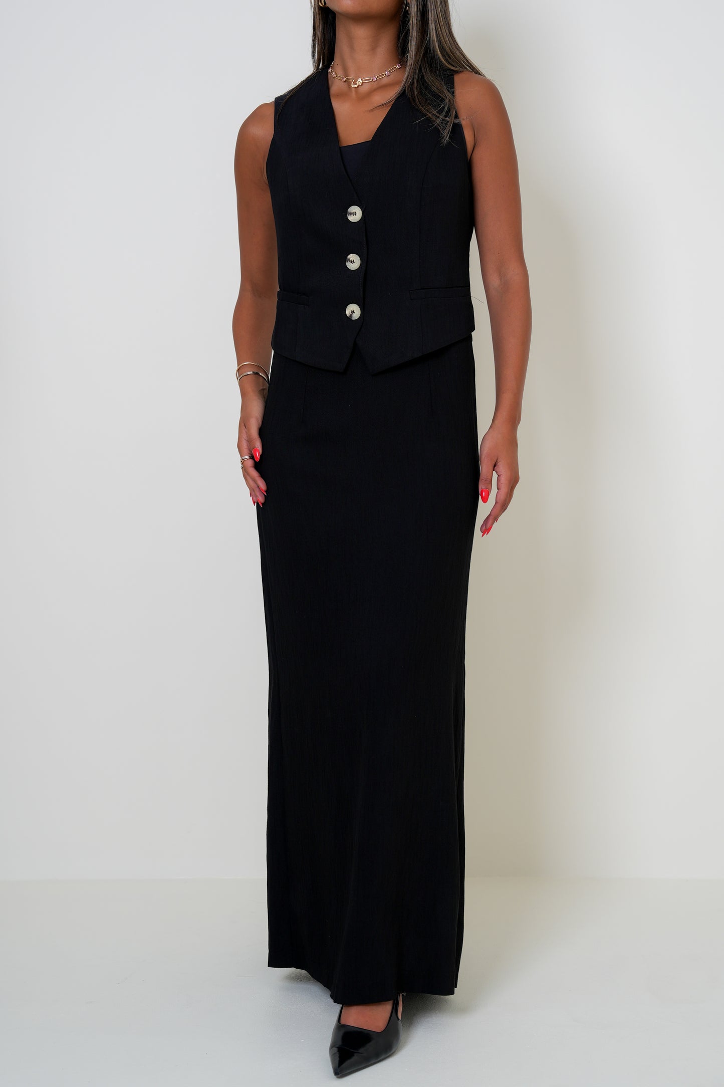 7900 BLACK Sleeveless Set For Women