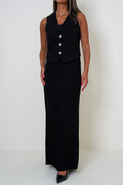 7900 BLACK Sleeveless Set For Women