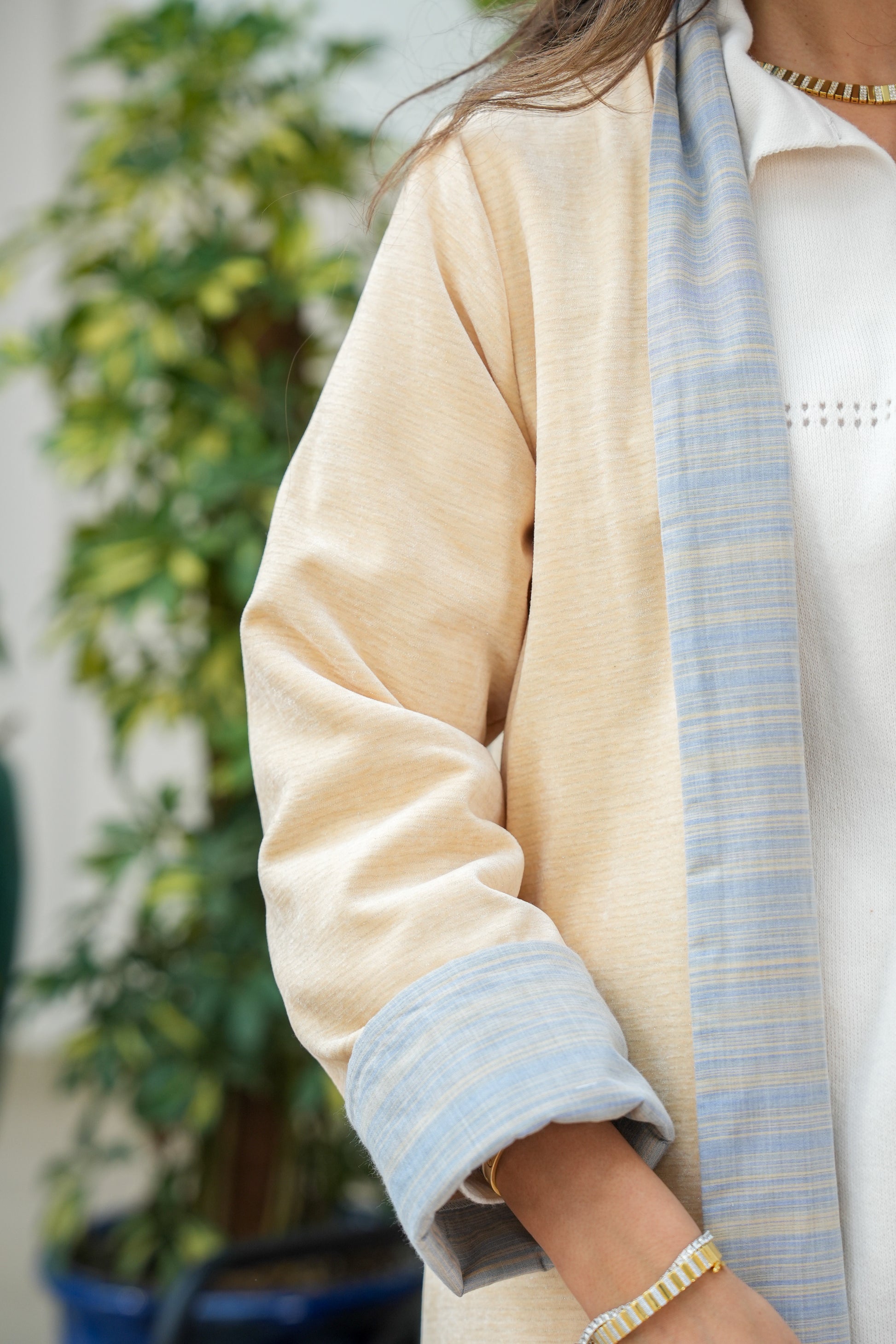 8045 Beige Bisht Furwa For Women