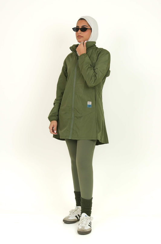 Not So Basic Olive Green Long Jacket