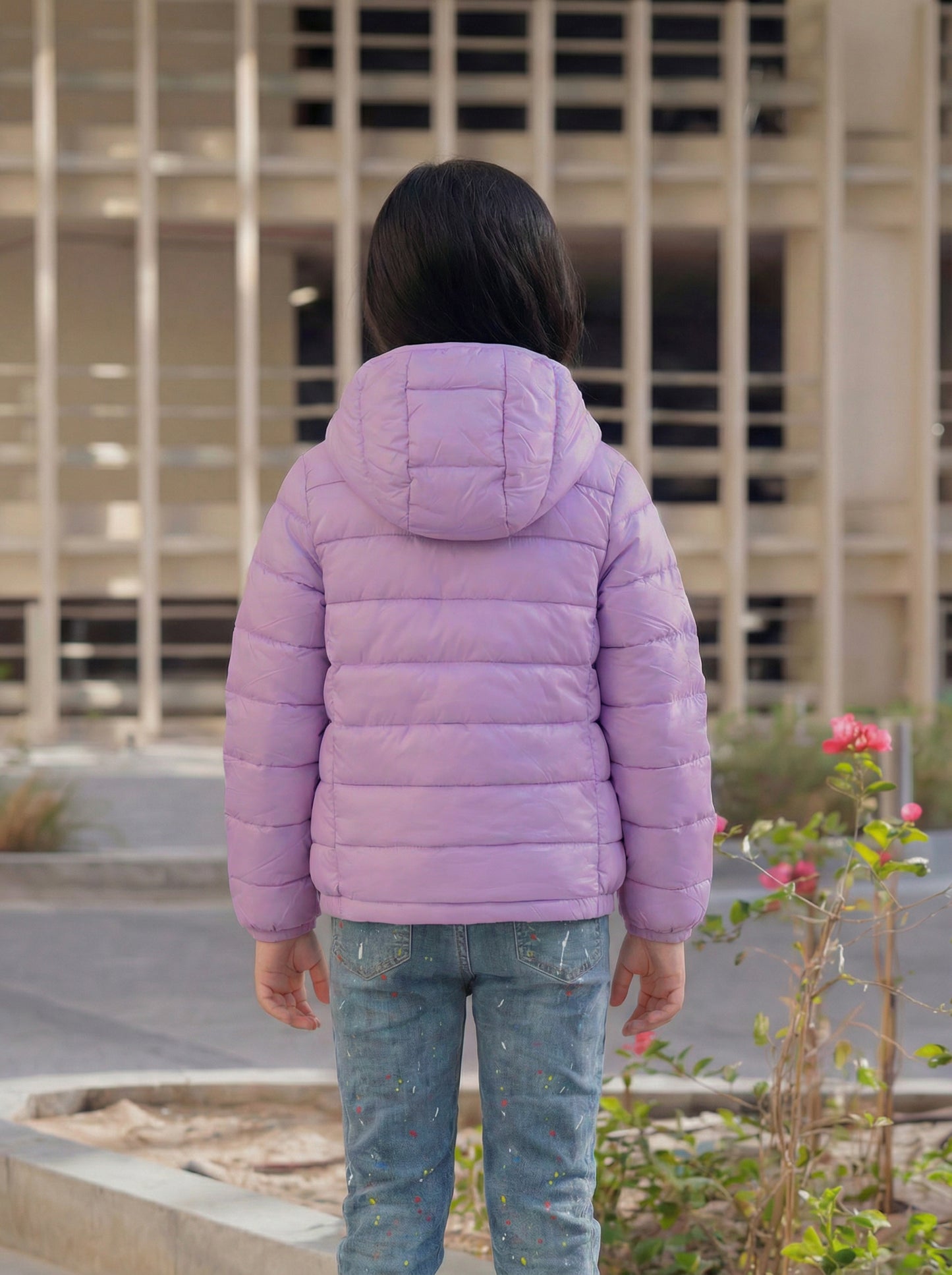 Multi-Color Winter Jacket With Hoodie For Kids