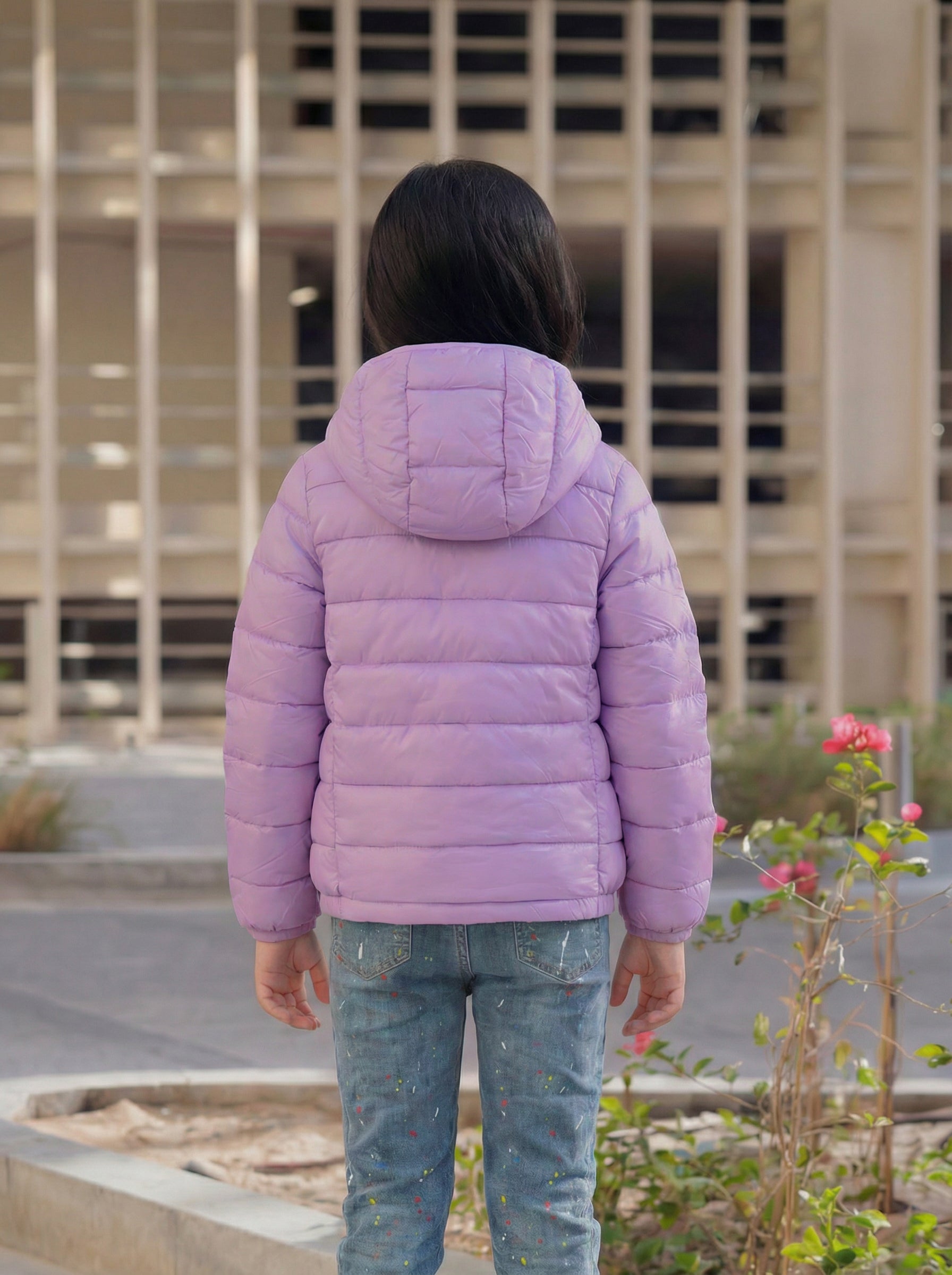 Multi-Color Winter Jacket With Hoodie For Kids