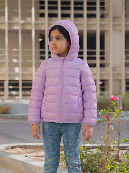 Multi-Color Winter Jacket With Hoodie For Kids