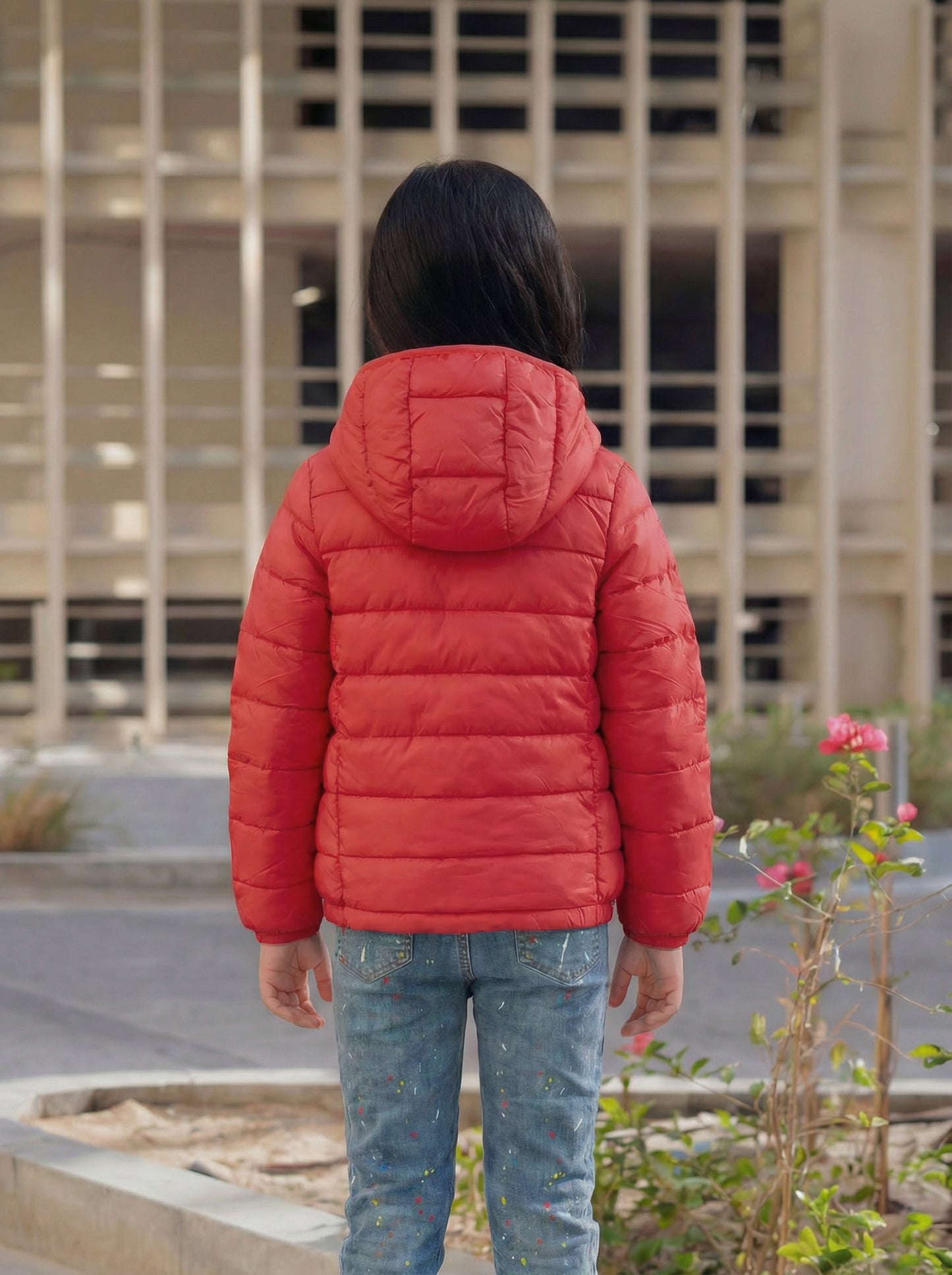 Multi-Color Winter Jacket With Hoodie For Kids