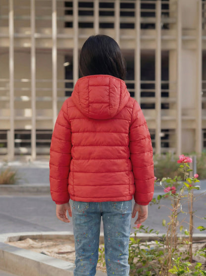 Multi-Color Winter Jacket With Hoodie For Kids