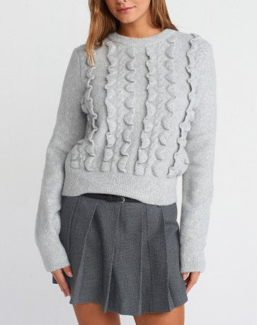 7730 Light Grey Sweater Top For Women