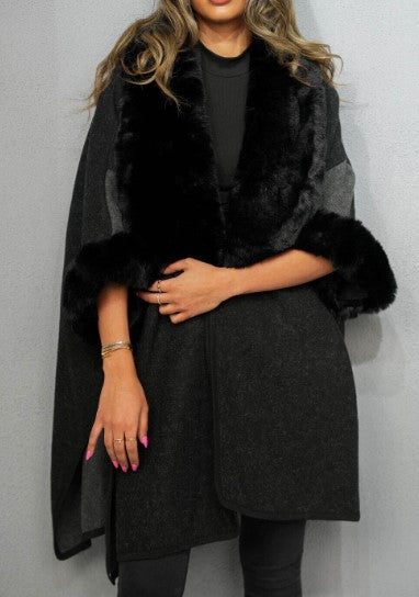 7067 Black Fur Coat For Women