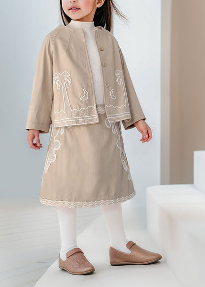 7772 Tiya Beige Set For Girls