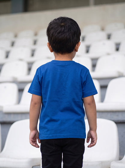 Blue T-shirt With Kuwait Football Design For Kids