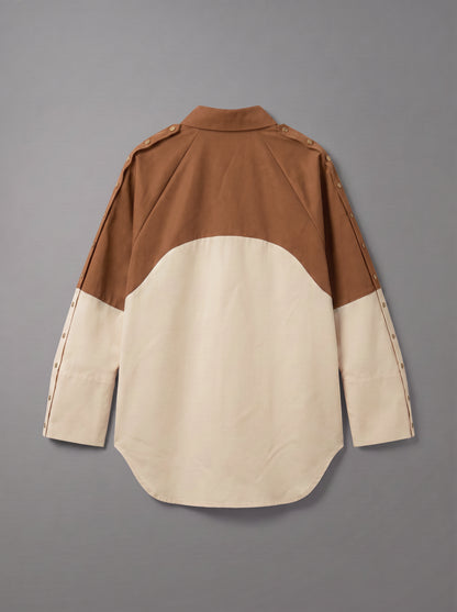 8331 Beige And Brown Shirt For Women