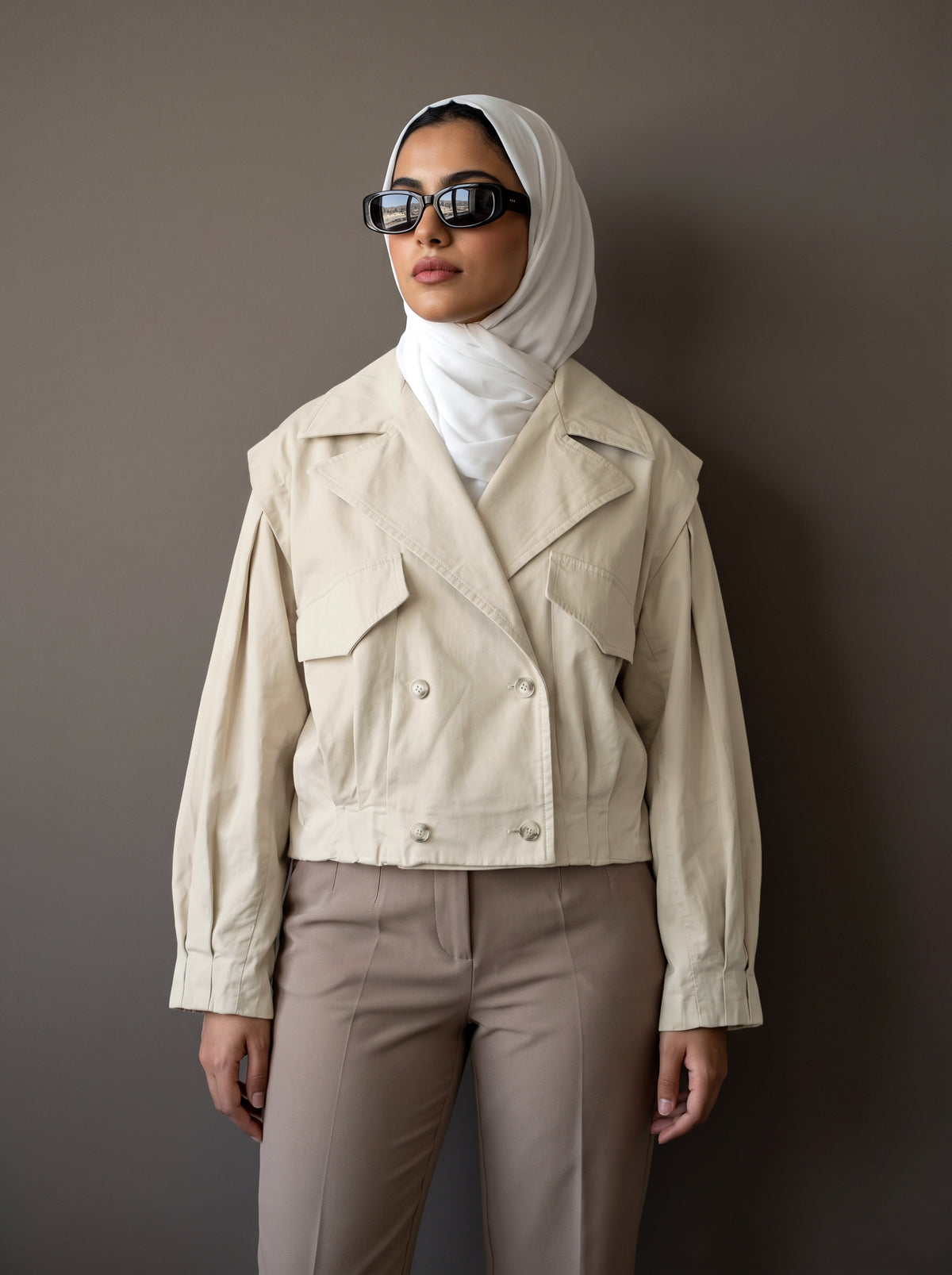 8356 Light Beige Jacket For Women