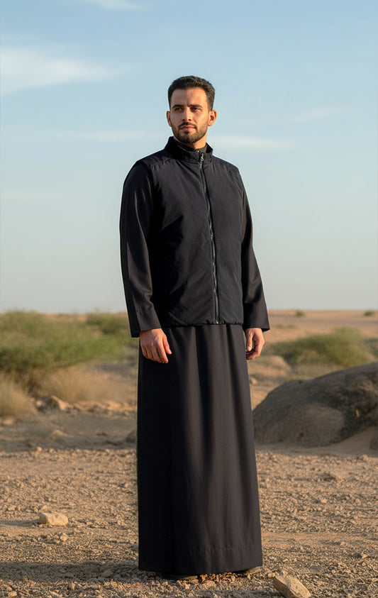 Black Jacket Vest Al Jazeera For Men