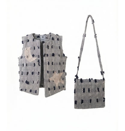 Boys’ Light Blue Patches Gergean Vest With Bag Al Jazeera