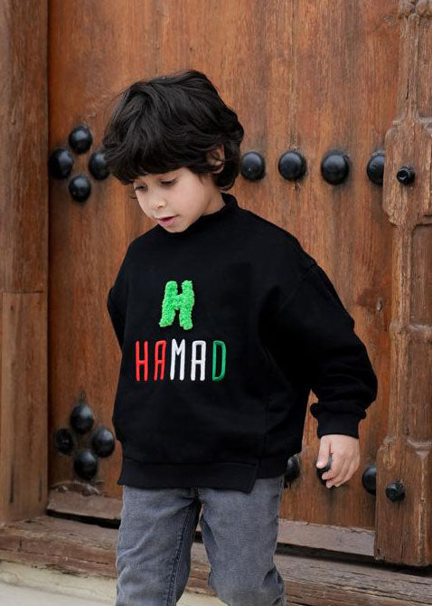 Black Pullover For Kids - Kuwait Name Design