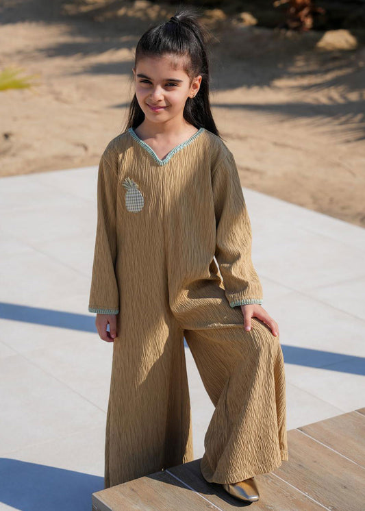 7754 Beige Daraa Jumpsuit For Girls