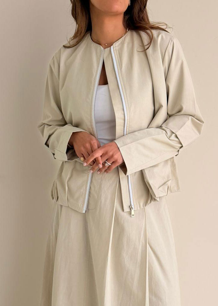 8184 Nova Edition-06 Sand Beige Jacket And Skirt Set