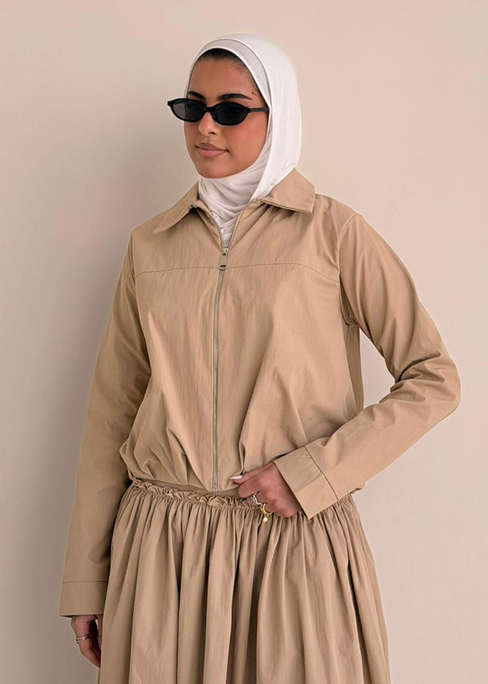 8188 Nova Edition-15 Desert Beige Jacket And Skirt Set