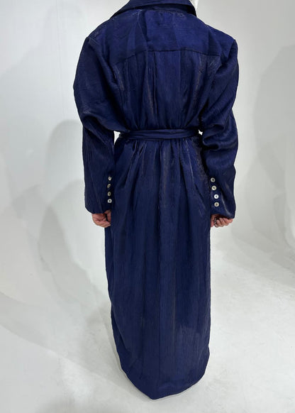 7725 Nova Navy Glam Maxi Shirt Dress For Women