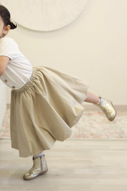 Beige Puff Skirt From Ghazel