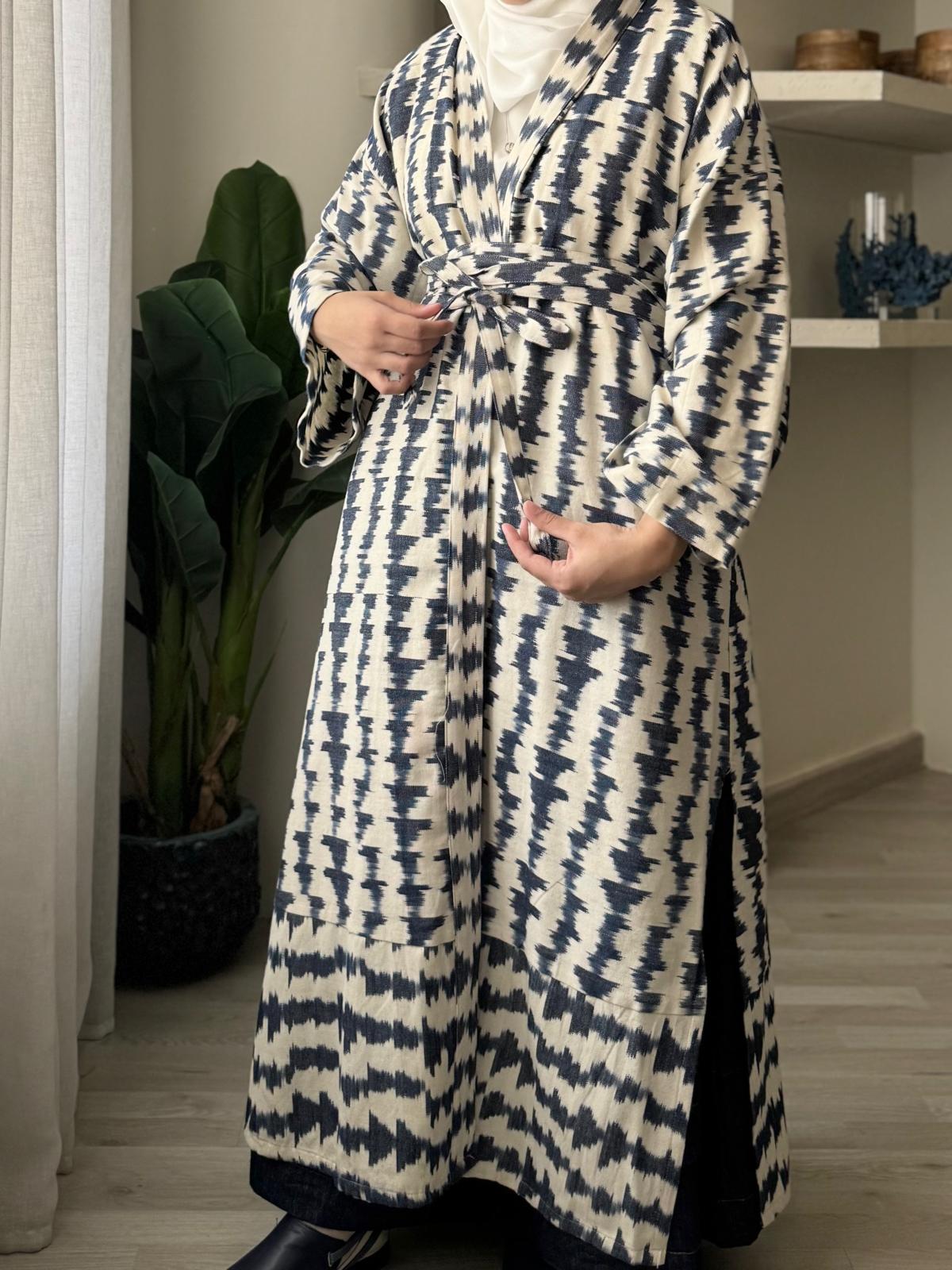7939 Navy Blue Bisht From Ghazel