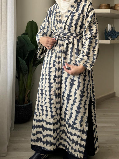 7939 Navy Blue Bisht From Ghazel