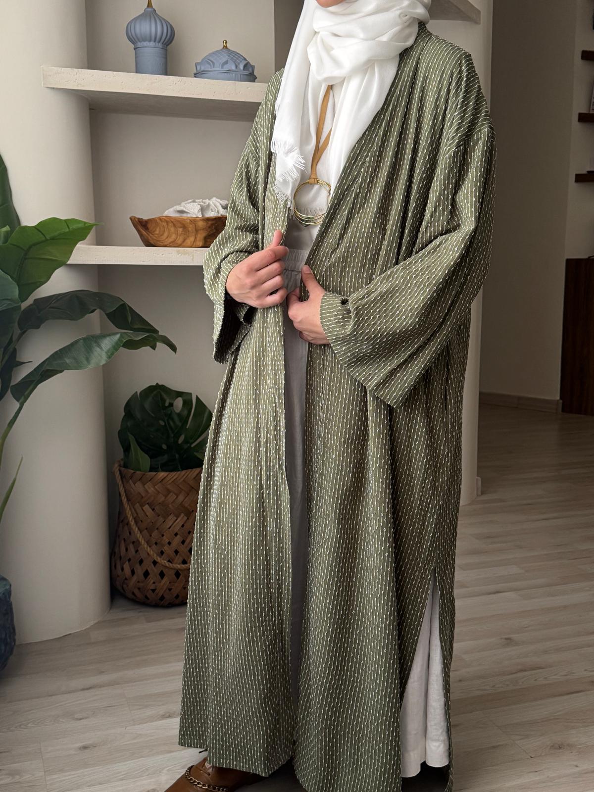 7939 Green Bisht From Ghazel