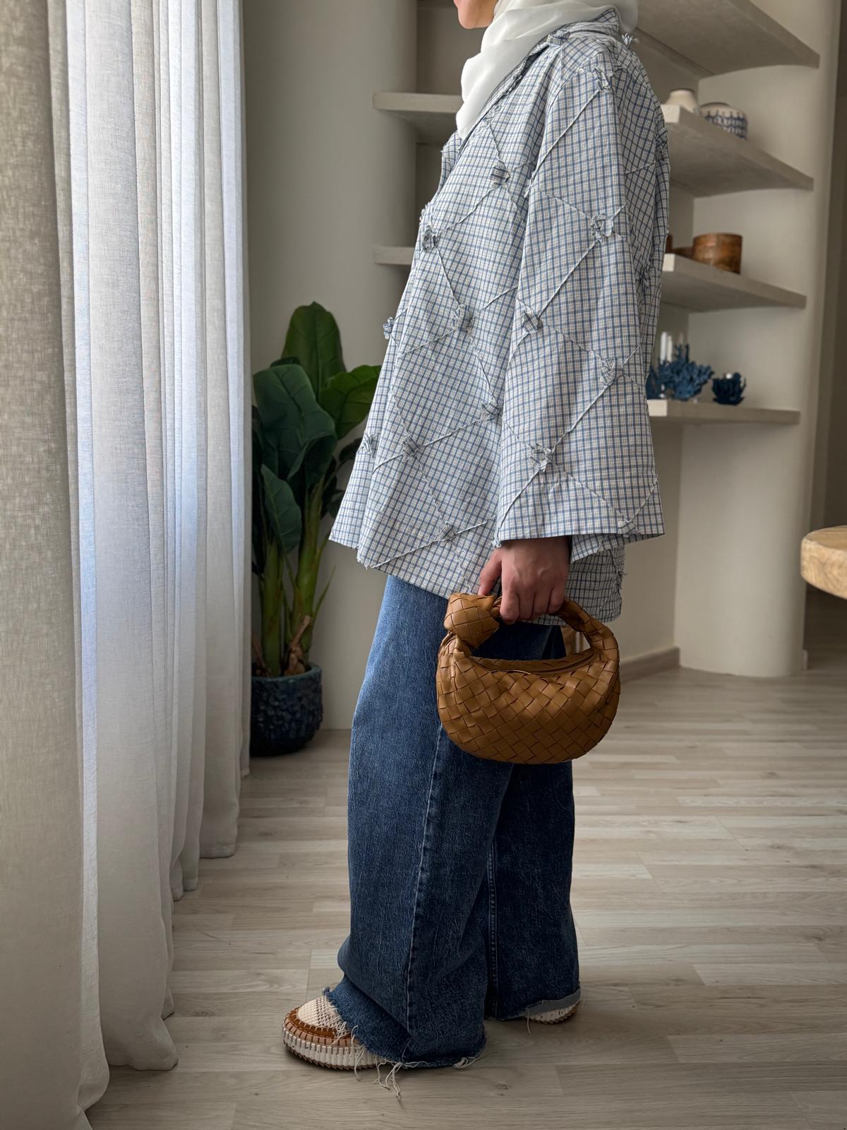 7940 Blue Floral Shirt From Ghazel