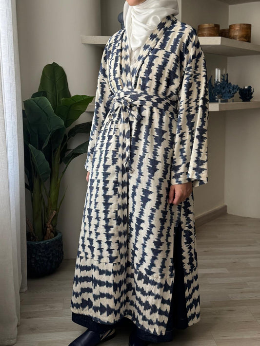 7939 Navy Blue Bisht From Ghazel
