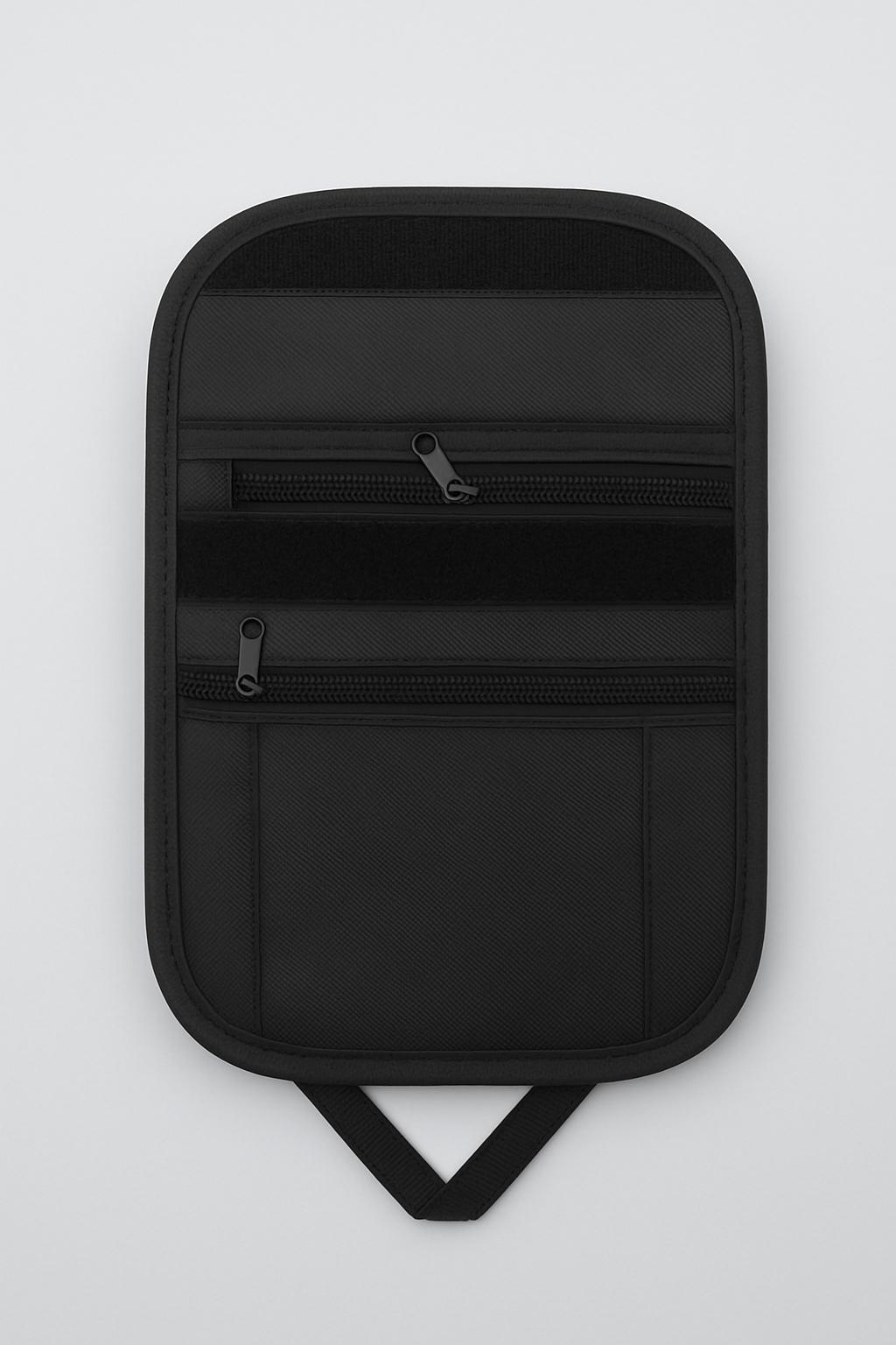 Black Passport Holder With Strap M1