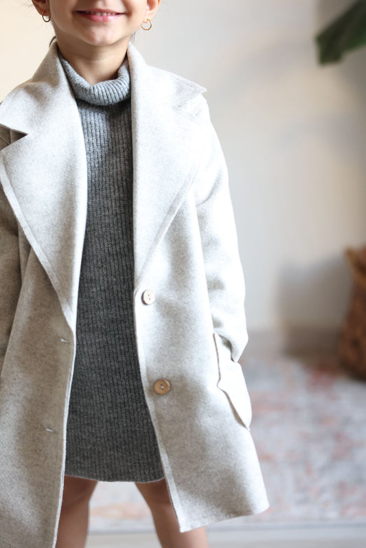 7991 Grey Coat For Girls From Ghazel