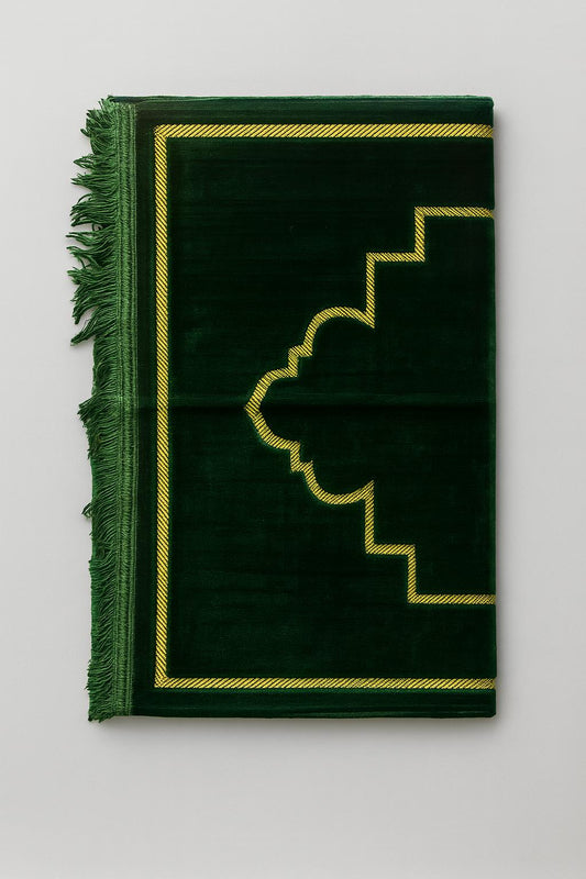1054 Dark Green Prayer Mat With Sponge