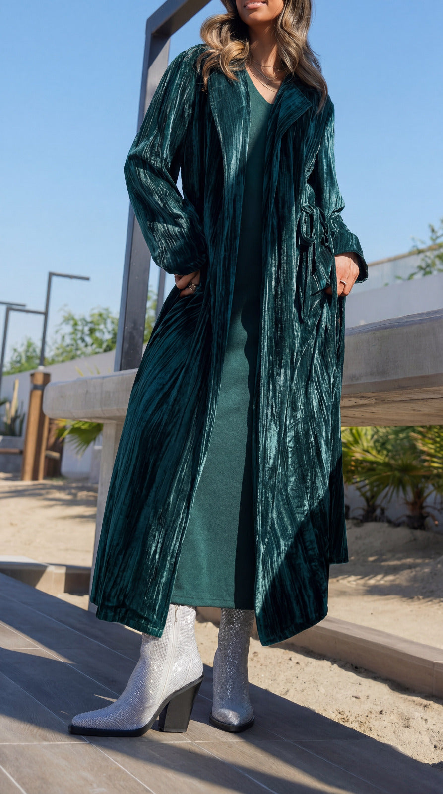 7758 Dark Green Cardigan Daraa For Women