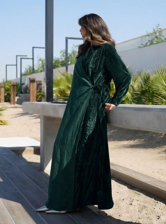 7758 Dark Green Cardigan Daraa For Women
