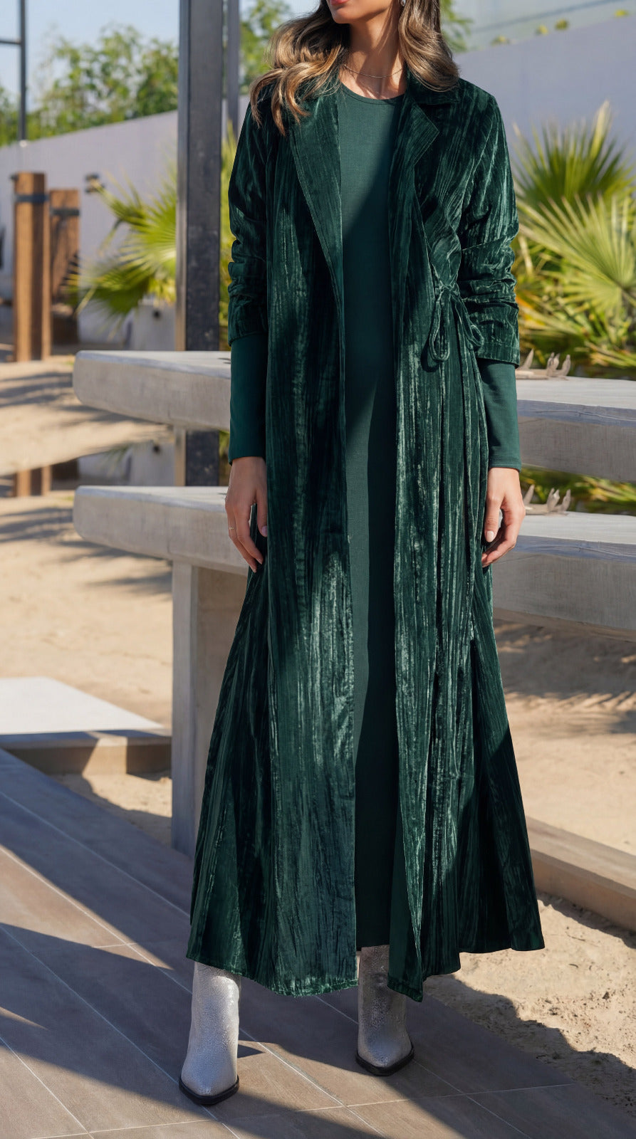 7758 Dark Green Cardigan Daraa For Women