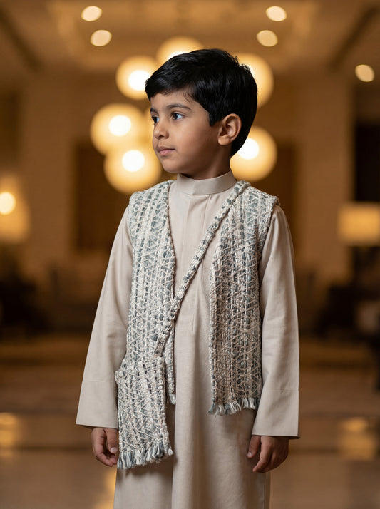 Boys’ Tiffany Blue Patches Gergean Vest With Bag Al Jazeera