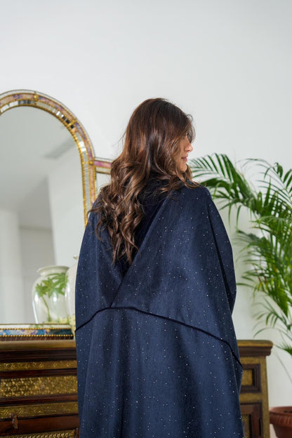 8063 Navy Velvet Daraa Set For Women