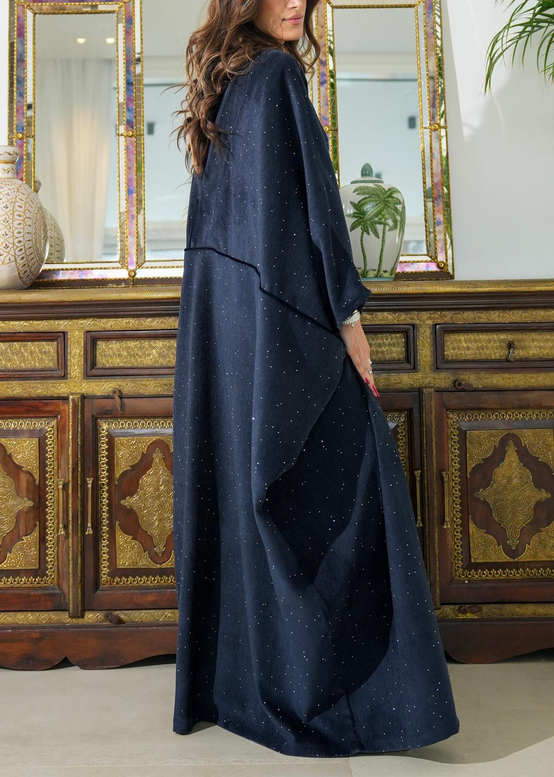 8063 Navy Velvet Daraa Set For Women