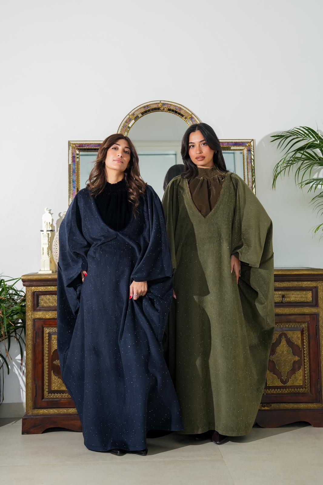 8063 Navy Velvet Daraa Set For Women