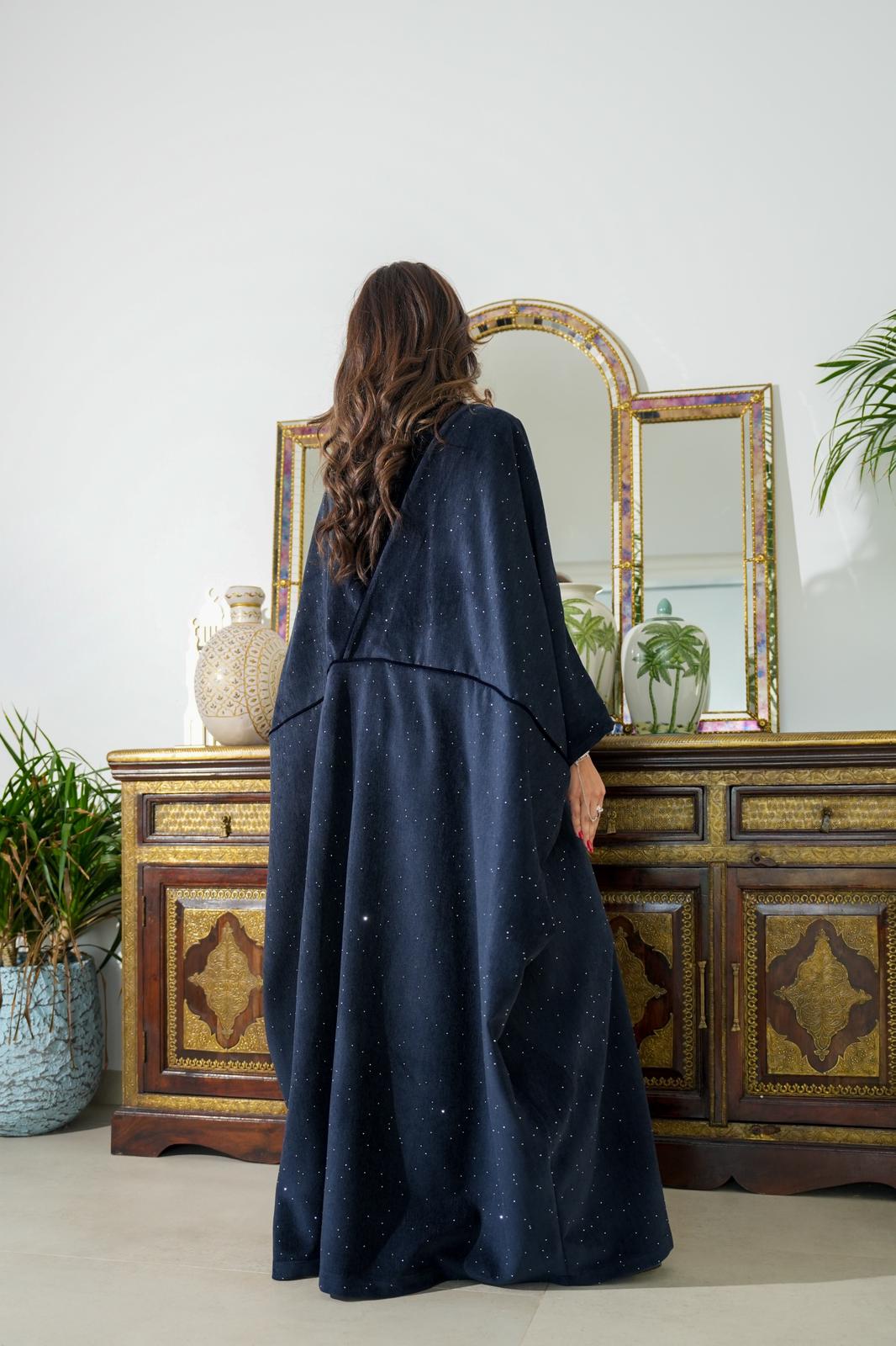 8063 Navy Velvet Daraa Set For Women