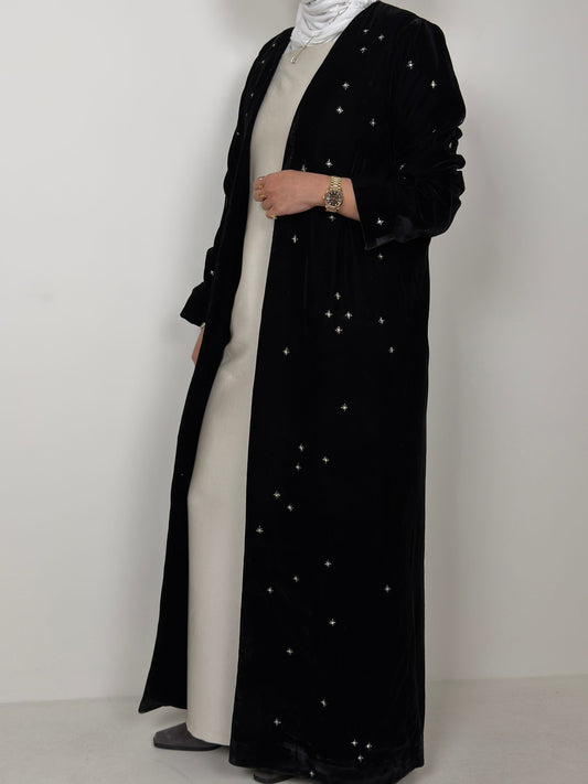 Nova 8075 Black Sparkle Velvet Set For Women