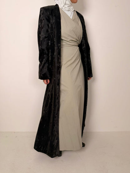 Nova 8074 Black Leather Velvet Set For Women