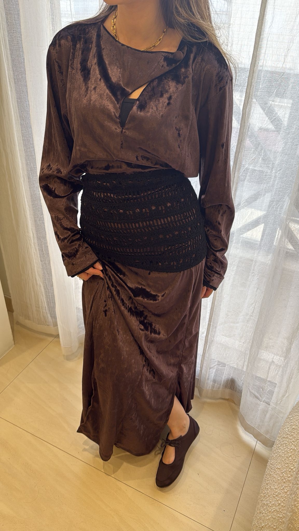 8080 Sunday Studio Brown Dress For Women