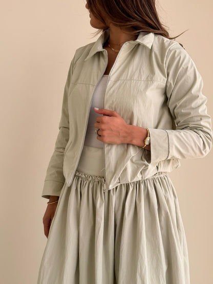 8188 Nova Edition-13 Greige Jacket And Skirt Set