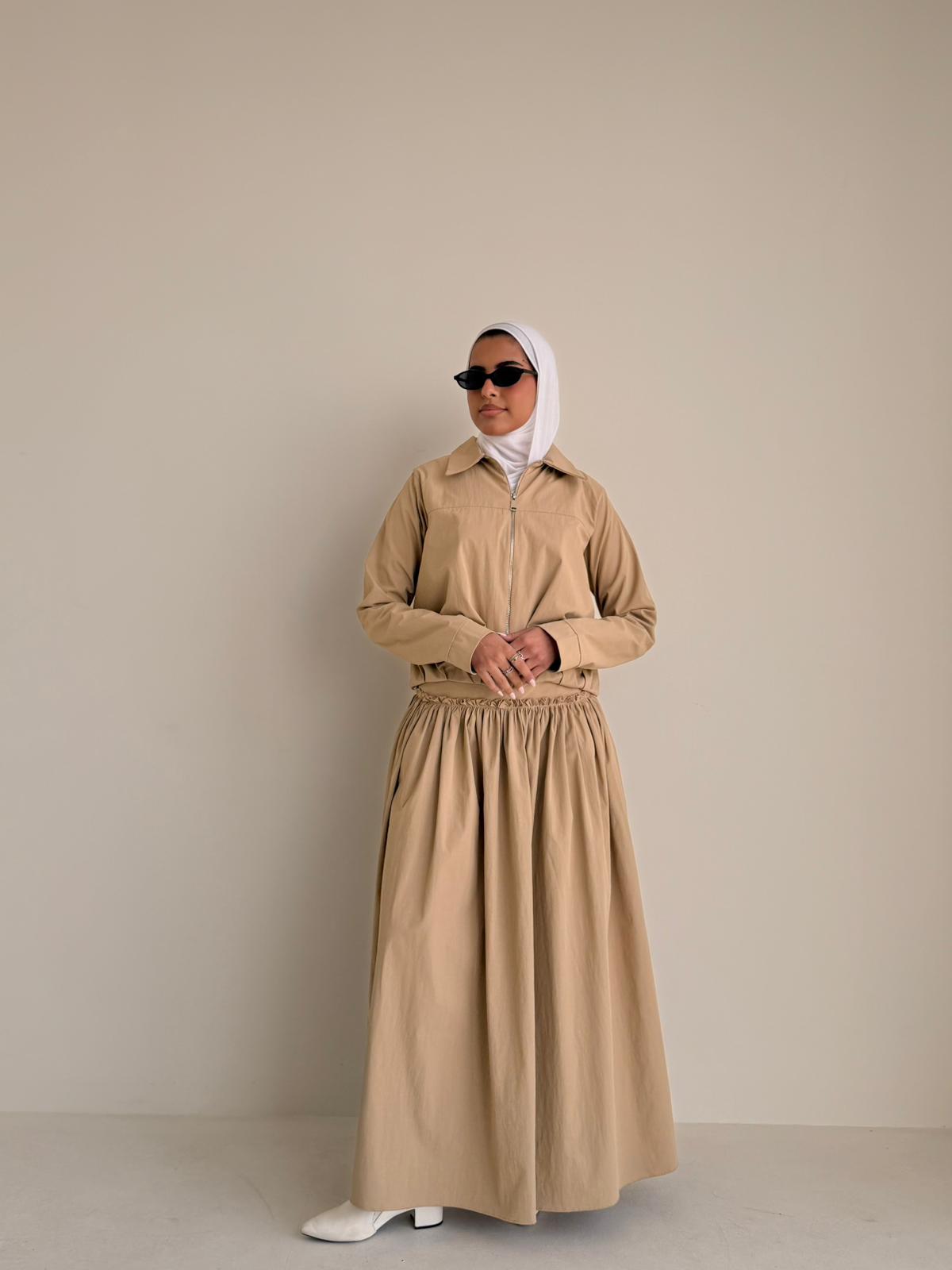 8188 Nova Edition-15 Desert Beige Jacket And Skirt Set