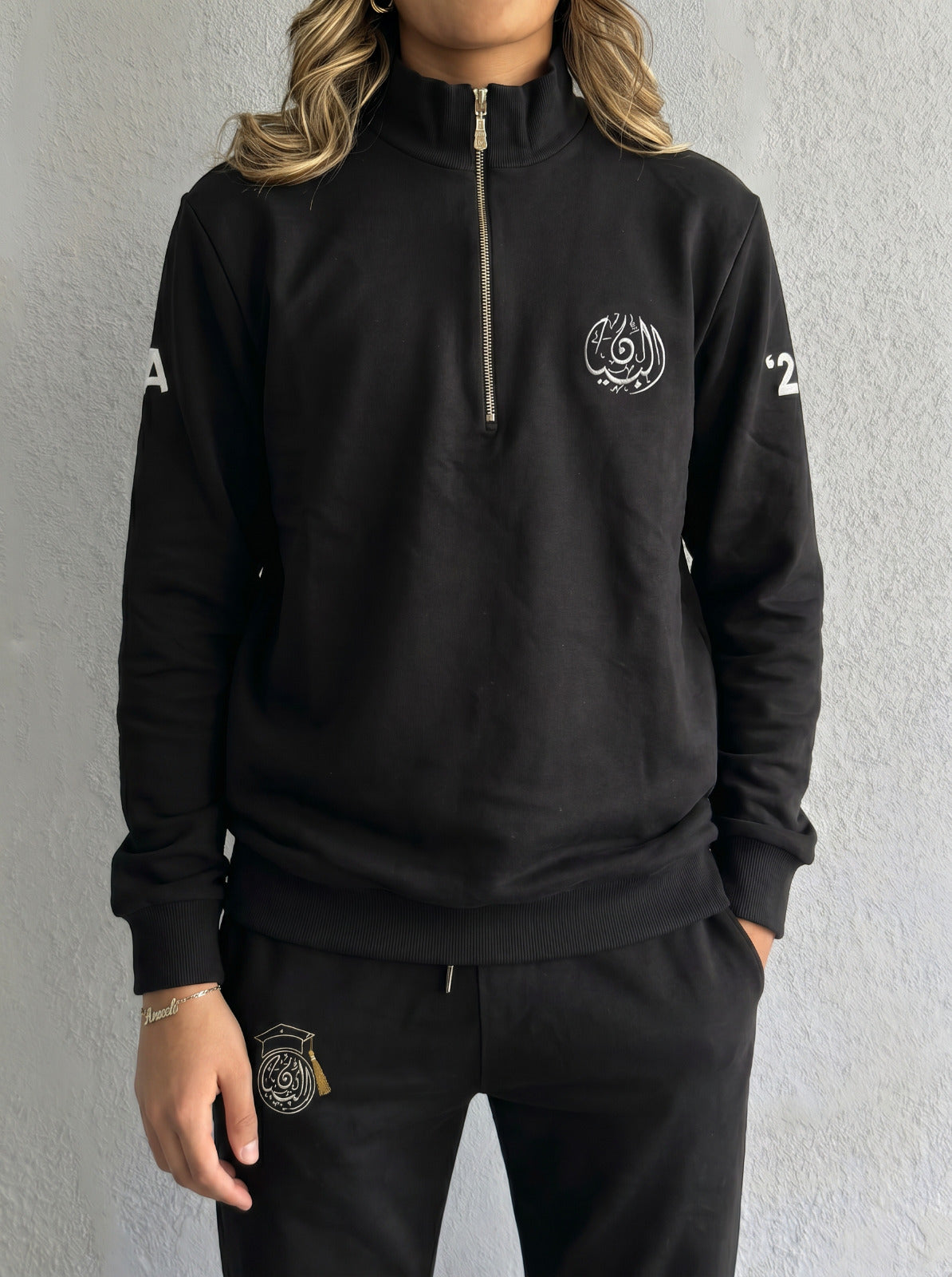 BIS Senior Black Zipper Sweater For Women